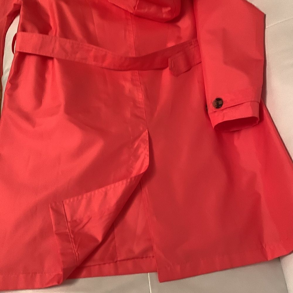 Capelli of NY Long Raincoat Jacket Collar Hood Belt Women’s Size Small - Picture 9 of 10